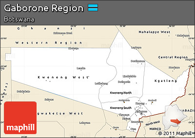 Classic Style Simple Map of Gaborone Region