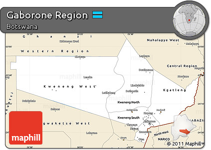 Classic Style Simple Map of Gaborone Region