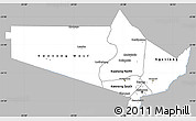 Gray Simple Map of Gaborone Region, single color outside