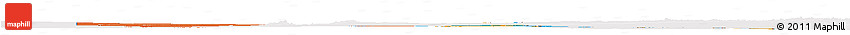 Political Horizon Map of Botswana, cropped outside