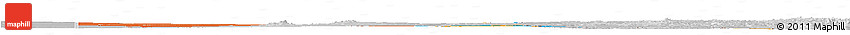 Political Horizon Map of Botswana, lighten, desaturated