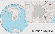 Gray Location Map of Botswana, lighten, semi-desaturated, land only