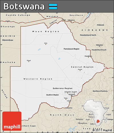 Classic Style Map of Botswana