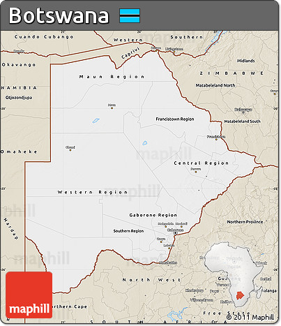 Classic Style Map of Botswana