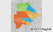 Political Map of Botswana, lighten, desaturated