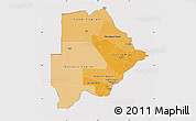 Political Shades Map of Botswana, cropped outside