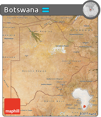 Satellite Map of Botswana