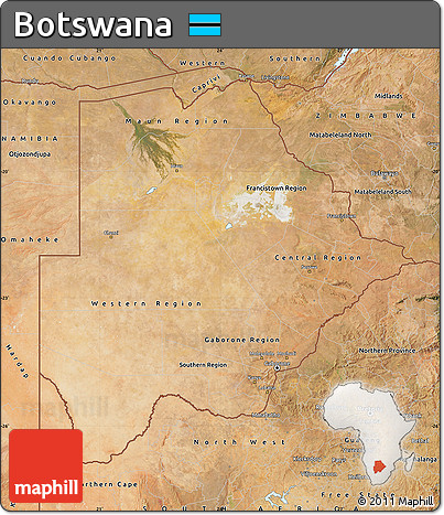 Satellite Map of Botswana