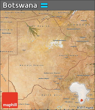 Satellite Map of Botswana