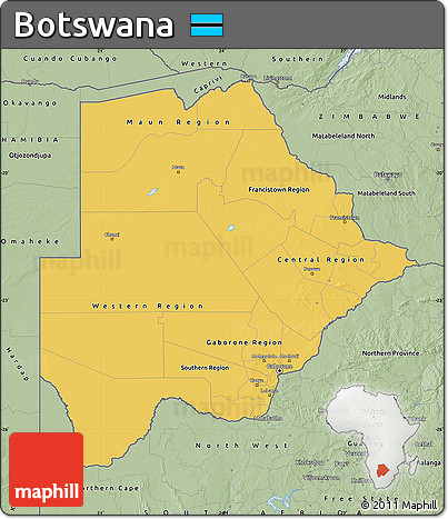 Savanna Style Map of Botswana