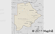 Shaded Relief Map of Botswana, desaturated