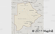 Shaded Relief Map of Botswana, semi-desaturated