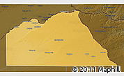 Physical 3D Map of Chobe, darken