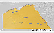 Physical 3D Map of Chobe, lighten, desaturated