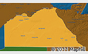 Political 3D Map of Chobe, darken
