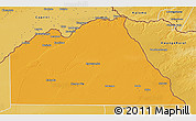 Political 3D Map of Chobe, physical outside