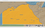 Political 3D Map of Chobe, semi-desaturated