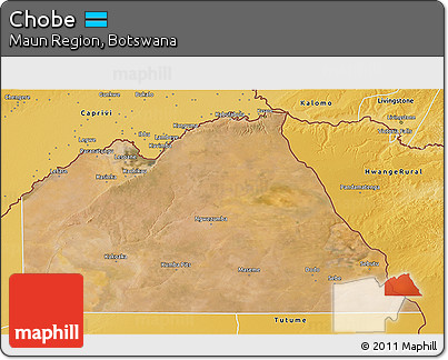 Satellite 3D Map of Chobe, physical outside