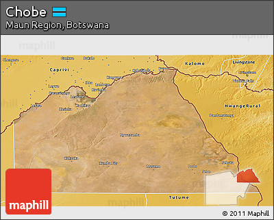 Satellite 3D Map of Chobe, physical outside