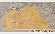 Satellite 3D Map of Chobe, semi-desaturated