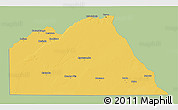 Savanna Style 3D Map of Chobe, single color outside