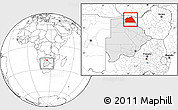 Blank Location Map of Chobe, highlighted country, within the entire country