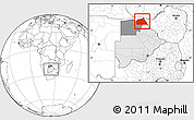 Blank Location Map of Chobe, highlighted country, highlighted parent region, within the entire country