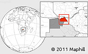 Blank Location Map of Chobe, highlighted country, highlighted parent region