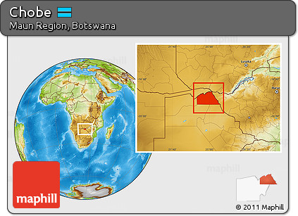Physical Location Map of Chobe