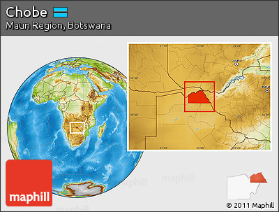 Physical Location Map of Chobe