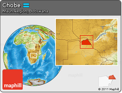Physical Location Map of Chobe