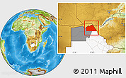 Physical Location Map of Chobe, highlighted country, highlighted parent region