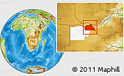 Physical Location Map of Chobe, highlighted parent region