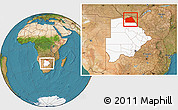 Satellite Location Map of Chobe, highlighted country, within the entire country