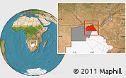 Satellite Location Map of Chobe, highlighted country, highlighted parent region