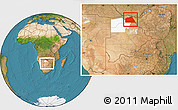 Satellite Location Map of Chobe, highlighted parent region, within the entire country