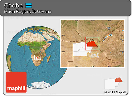 Satellite Location Map of Chobe, highlighted parent region