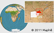 Satellite Location Map of Chobe, highlighted parent region