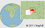 Savanna Style Location Map of Chobe, highlighted parent region