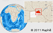 Shaded Relief Location Map of Chobe, highlighted parent region