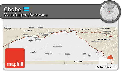 Classic Style Panoramic Map of Chobe