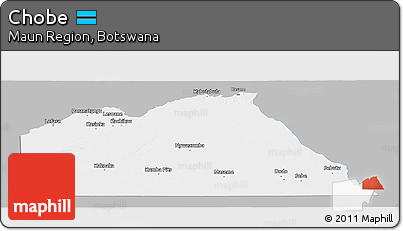 Gray Panoramic Map of Chobe, single color outside