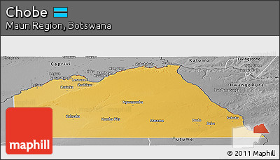Physical Panoramic Map of Chobe, desaturated