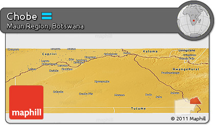 Physical Panoramic Map of Chobe