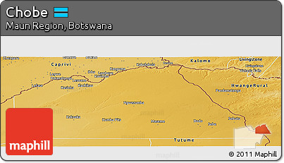 Physical Panoramic Map of Chobe
