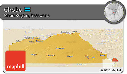 Physical Panoramic Map of Chobe, lighten
