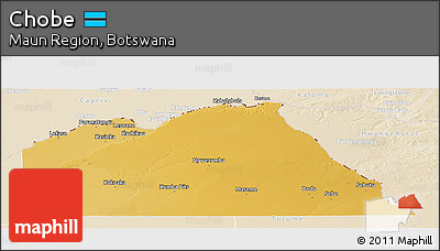 Physical Panoramic Map of Chobe, lighten
