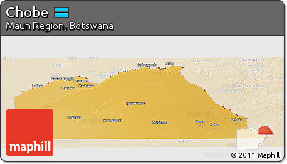Physical Panoramic Map of Chobe, lighten