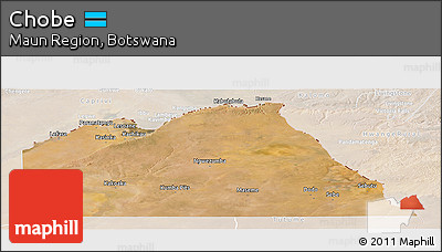Satellite Panoramic Map of Chobe, lighten
