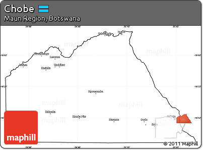Blank Simple Map of Chobe, cropped outside